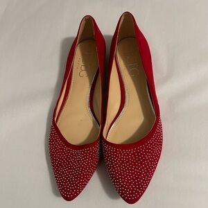 Bcbg Paris Zuzux Ballet Flat Pointed Toe Rhinestone Embelished Flat Shoe Sz 9